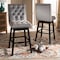 Baxton Studio Gregory Light Grey Velvet and Brown Wood 2-Piece Swivel Bar Stool Set 164-10289 - alternate 6